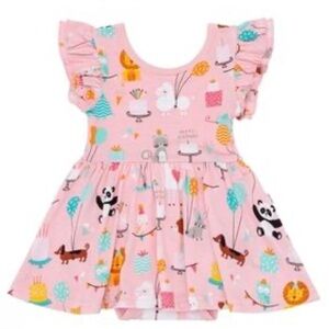 Little Sleepies Pink Party Animal Dress 6-12m